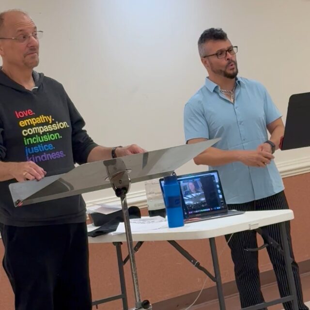 Michael and soloist rehearsal